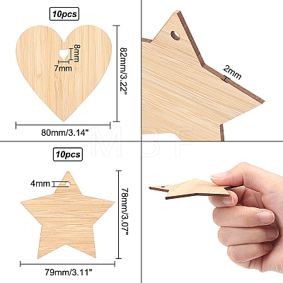 Unfinished Wooden Pieces for Big Pendants AJEW-OC0001-87-1