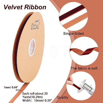 Single Face Velvet Ribbons OCOR-WH0080-14C-02-1