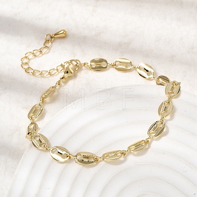 Brass Link Chain Bracelets for Women BJEW-K298-08G-1