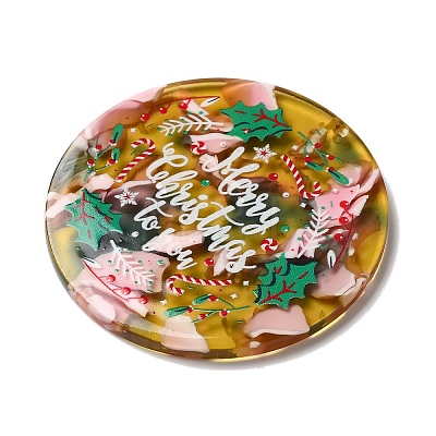 Transparent Christmas Themed Cellulose Acetate(Resin) Pendants OACR-L018-03B-1