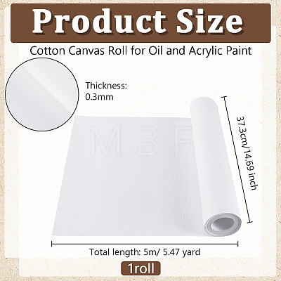 Cotton Canvas Roll for Oil and Acrylic Paint DIY-WH0304-962A-1
