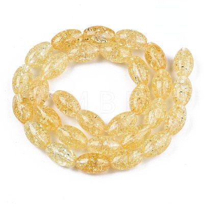 Transparent Crackle Glass Beads Strands GLAA-S192-B-010G-1