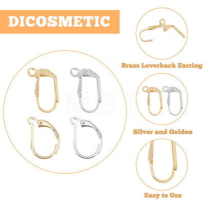 40Pcs 4 Style Brass Leverback Earring Findings KK-DC0002-15-1