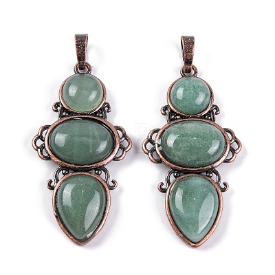 Natural Green Aventurine Pendants G-Q158-04-10-1