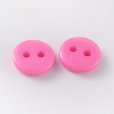 2-Hole Flat Round Resin Sewing Buttons for Costume Design BUTT-E119-34L-06-1