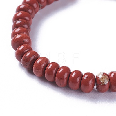 Adjustable Natural Red Jasper Braided Bead Bracelets BJEW-F369-A07-1