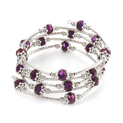 Electroplate Glass Wrap Bracelets BJEW-JB04018-05-1