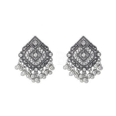 Alloy Crystal Rhinestone Rhombus Chandelier Earrings for Women WG50357-02-1