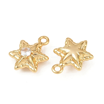 Ocean Theme Brass Micro Pave Cubic Zirconia Charms X1-KK-F902-08G-G-1