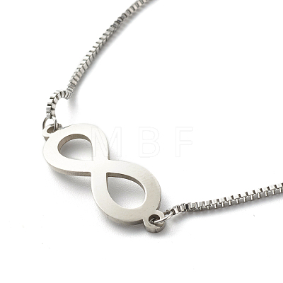 Infinity Symbol Charm Adjustable Slider Bracelet for Men Women BJEW-JB06688-02-1
