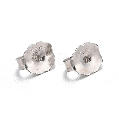 Rhodium Plated 925 Sterling Silver Ear Nuts STER-E041-11B-1