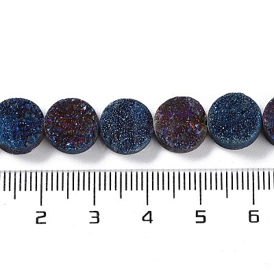 Electroplated Natural Druzy Agate Beads Strands G-M433-01B-1