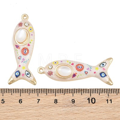Printed Alloy Enamel Pendants RB-CBAA915-02G-07-1