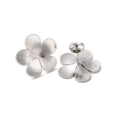 Flower 304 Stainless Steel Stud Earrings for Women EJEW-L272-031P-01-1