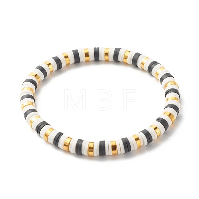 Handmade Polymer Clay Heishi Beads Stretch Bracelets Set BJEW-JB07396-1