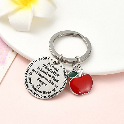 Alloy Enamel & 201 Stainless Steel Keychain KEYC-YW00091-04-1