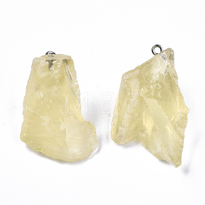 Natural Lemon Quartz Pendants G-N332-023-04-1