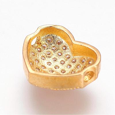 Brass Micro Pave Cubic Zirconia Beads ZIRC-E119-38-1