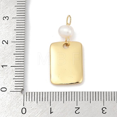 Natural Cultured Freshwater Pearl & Brass Pendants KK-U062-08G-1
