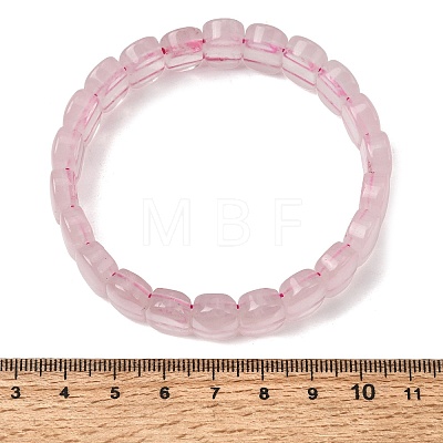 Natural Rose Quartz Beaded Stretch Bracelets for Women Men BJEW-D461-02G-1