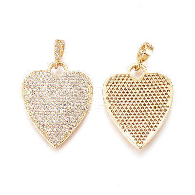 Brass Micro Pave Cubic Zirconia Pendants KK-D159-24G-1