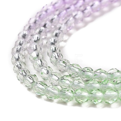 Transparent Gradient Color Glass Beads Strands GLAA-G101-2mm-03-1