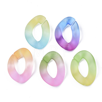 Spray Painted Two Tone Transparent Acrylic Linking Rings OACR-S036-001B-N-1