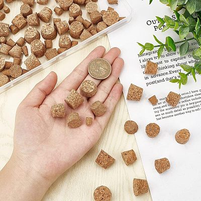 120Pcs 10 Style Wood Cork Stopper AJEW-CA0002-86-1