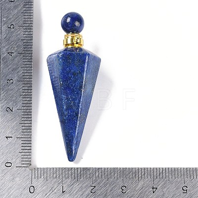 Dyed Natural Lapis Lazuli Faceted Cone Openable Perfume Bottle Big Pendants G-L524-18G-09-1