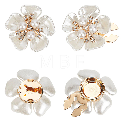 2 Pairs Alloy Rhinestone Cufflinks BUTT-CY0001-40-1