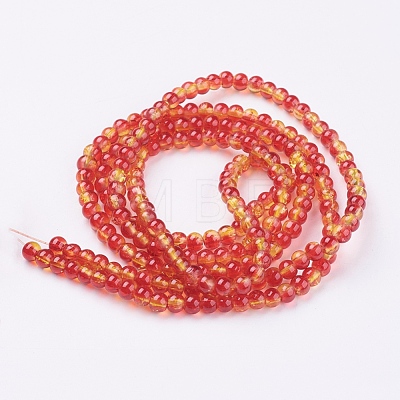 Spray Painted Crackle Glass Beads Strands CCG-Q002-4mm-10-1