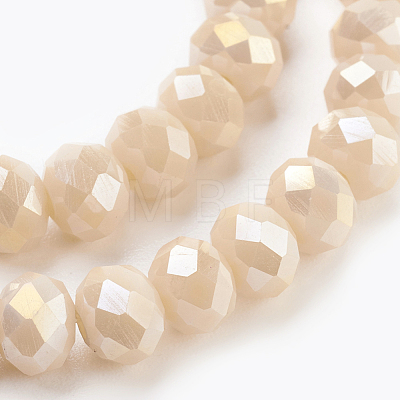 Electroplate Glass Beads Strands GLAA-K027-FR-B01-1