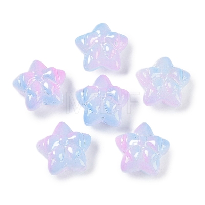 Transparent Spray Paint Glass Beads GLAA-H035-02J-1