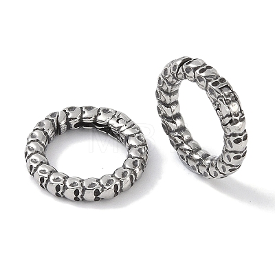 Tibetan Style 316 Surgical Stainless Steel Spring Gate Rings STAS-P362-10B-AS-1