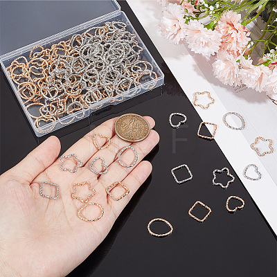 Unicraftale 160Pcs 8 Styles  Iron Linking Rings IFIN-UN0001-07-1