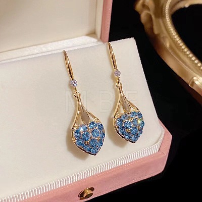 Alloy Rhinestone Teardrop Dangle Earrings for Women WGC8795-02-1