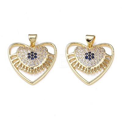 Brass Micro Pave Cubic Zirconia Pendants ZIRC-N039-233-1