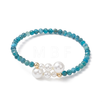 Natural Apatite Beaded Cuff Bangles BJEW-JB13326-01-1