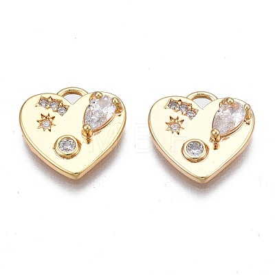 Brass Micro Pave Cubic Zirconia Charms KK-N232-261A-1