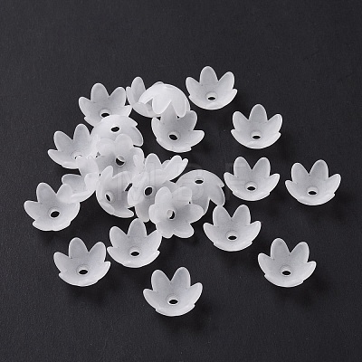 6-Petal Transparent Acrylic Bead Caps OACR-A017-10-1