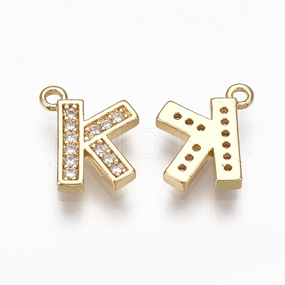 Brass Cubic Zirconia Charms KK-S348-330K-1