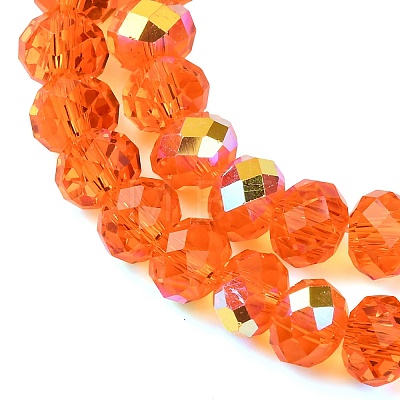 Electroplate Transparent Glass Beads Strands EGLA-A046-01B-24-1