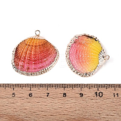 Spray Paint & Electroplate Natural Sea Shell Pendants SSHEL-N042-16D-1