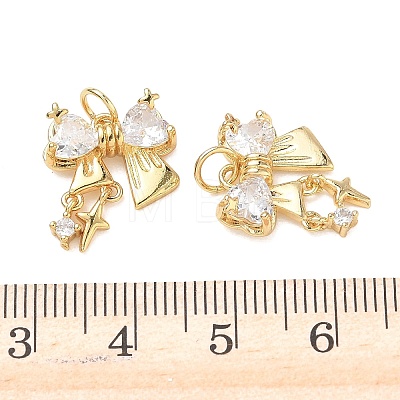 Brass Micro Pave Clear Cubic Zirconia Pendants CU-CBA9FFD-03G-1