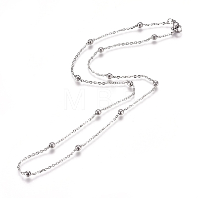 304 Stainless Steel Cable Chain Necklaces NJEW-L159-08D-P-1