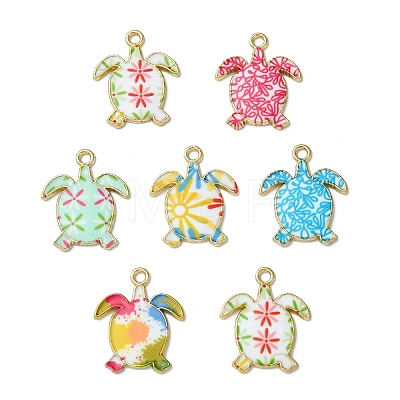 30Pcs 6 Styles Alloy Enamel Pendants ENAM-CJ0004-83-1