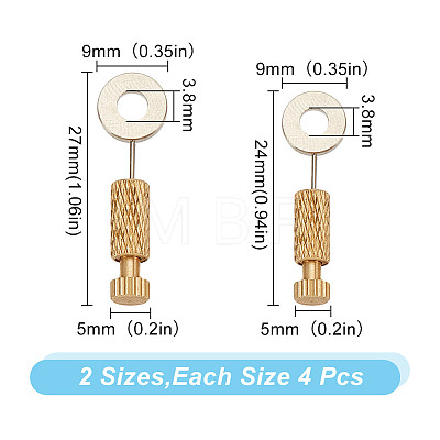 DICOSMETIC 8Pcs 2 Styles DIY Leathercraft Locking Pins TOOL-DC0001-12-1