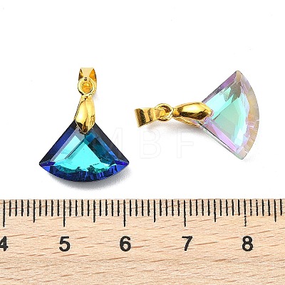AB Color Plated Electroplate Glass Pendants PALLOY-JF05305-02-1