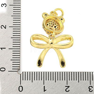 Brass Micro Pave Clear Cubic Zirconia Pendants KK-R159-27G-1