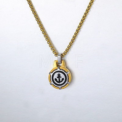 304 Stainless Steel Anchor Pendant Necklaces for Unisex WGCF7D6-02-1